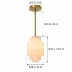 Winry Antique Brass Tiered Milk Glass Pendant Light