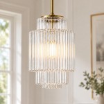 Winry Antique Brass Tiered Milk Glass Pendant Light