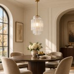 Winry Antique Brass Tiered Milk Glass Pendant Light